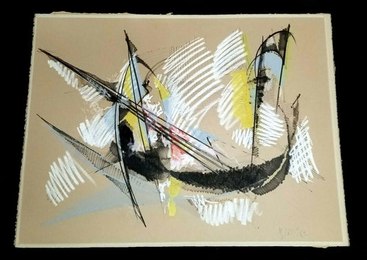 1962 French Untitled Abstract Painting by Roger Lersy (1920-2004) (AHB)