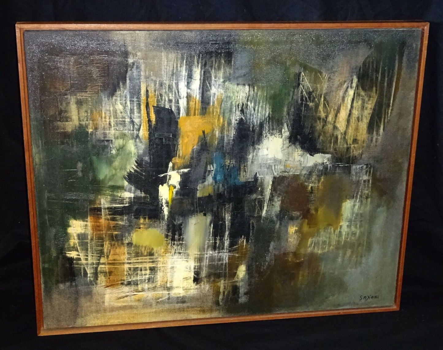 1970s California Oil Abstract Painting by Dorothy Saxon Wegner (New)