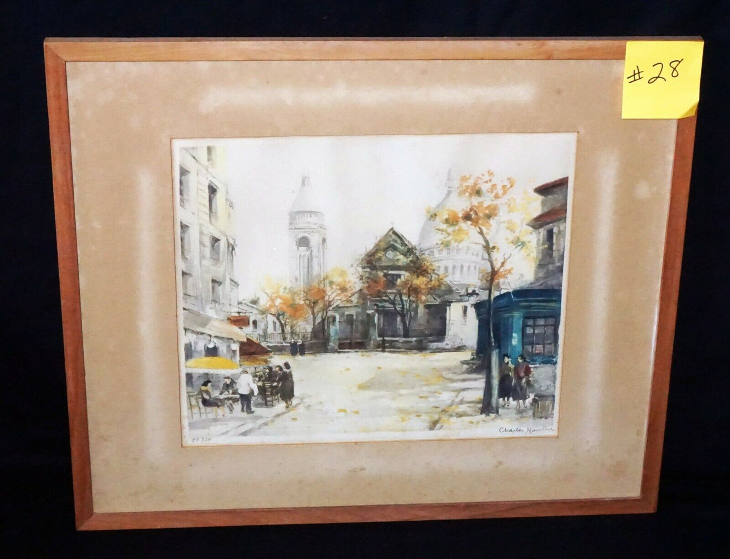 1920s French Color Print Paris Street Scene by Charles Blondin (1913-1991)(***)