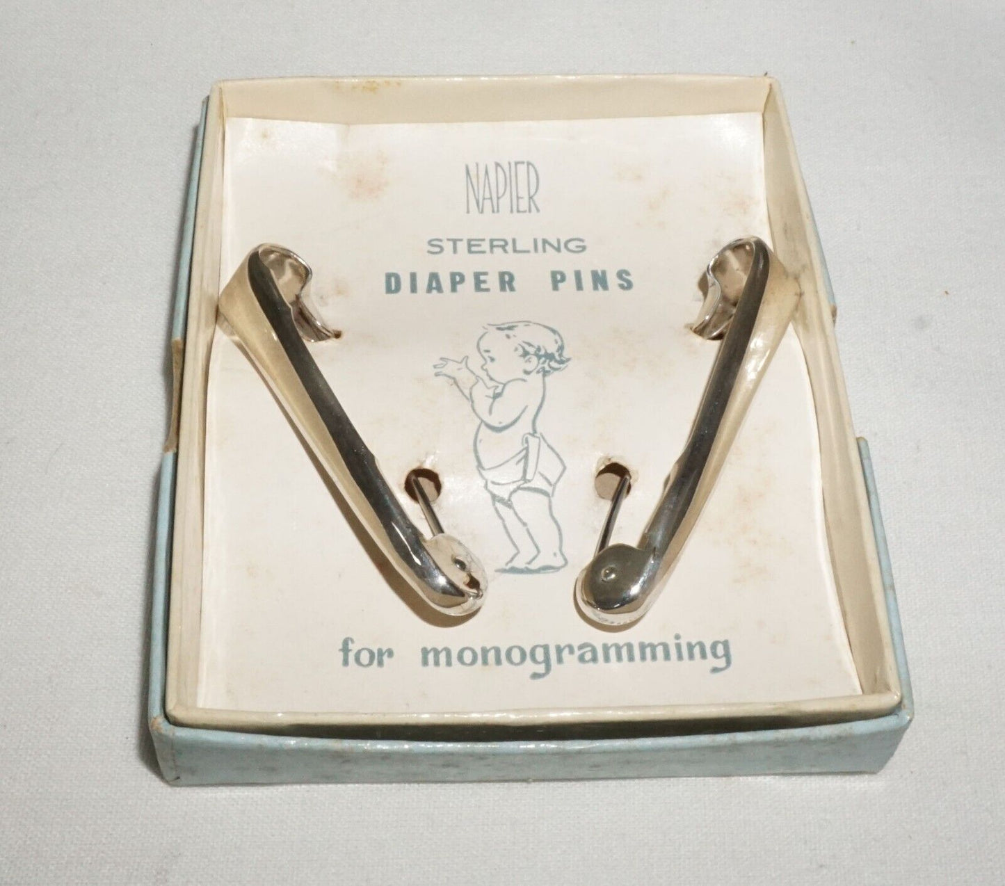 Vintage Baby Teething Rings & Sterling Diaper Pins Combined Lot (MiM)