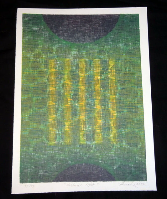 02 Hawaii Woodcut Print 74/75 "Vertical Light" by Hiroki Morinoue (b.1947)(AHB)