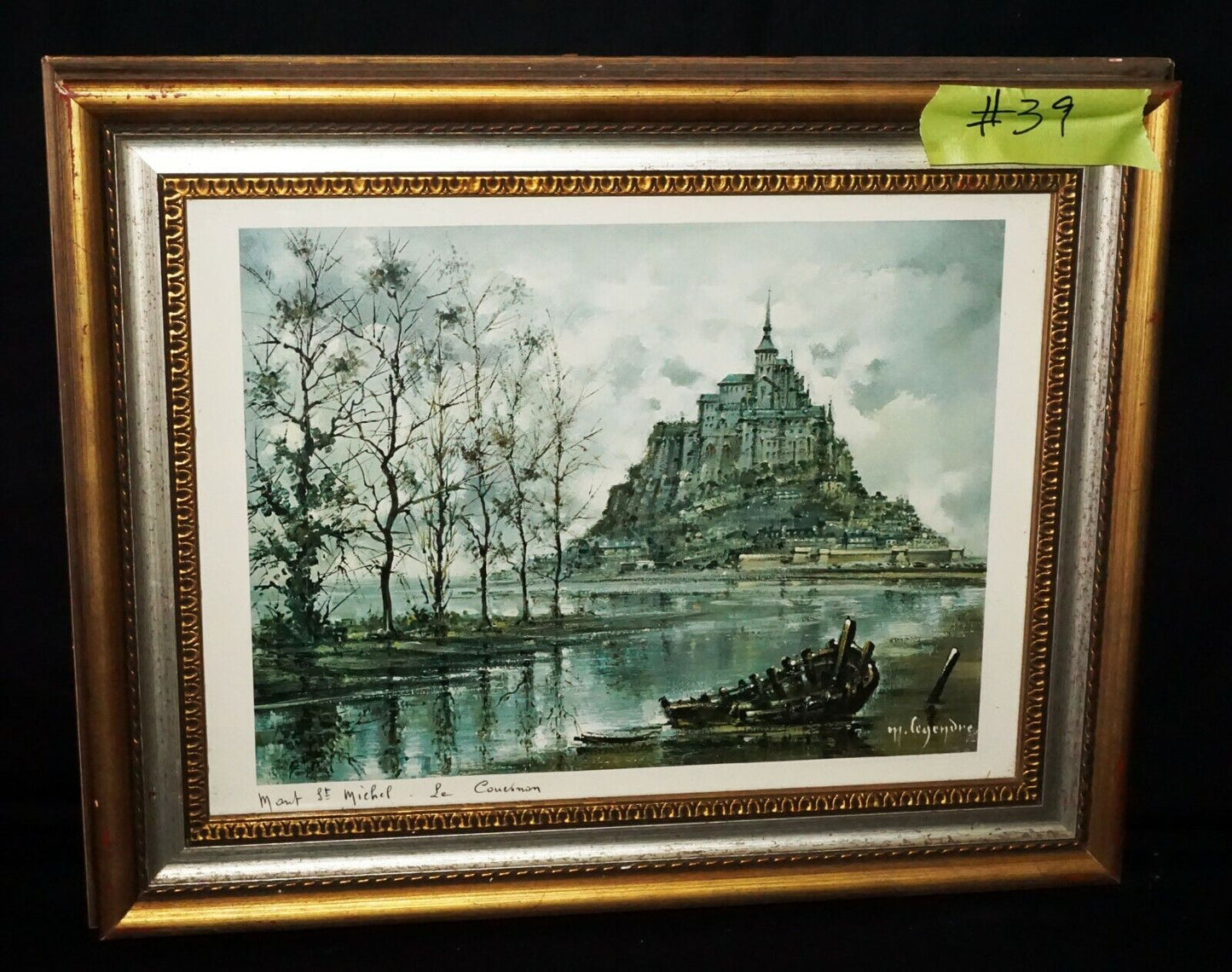 Vintage French Framed Print Mont St. Michel Maurice Louis Legendre (b.1928)(***)