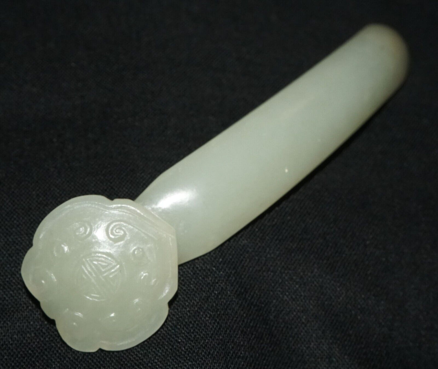 Antique Chinese Nephrite Jade Carved Ruyi Scepter Motif Hair Ornament (Les)L21