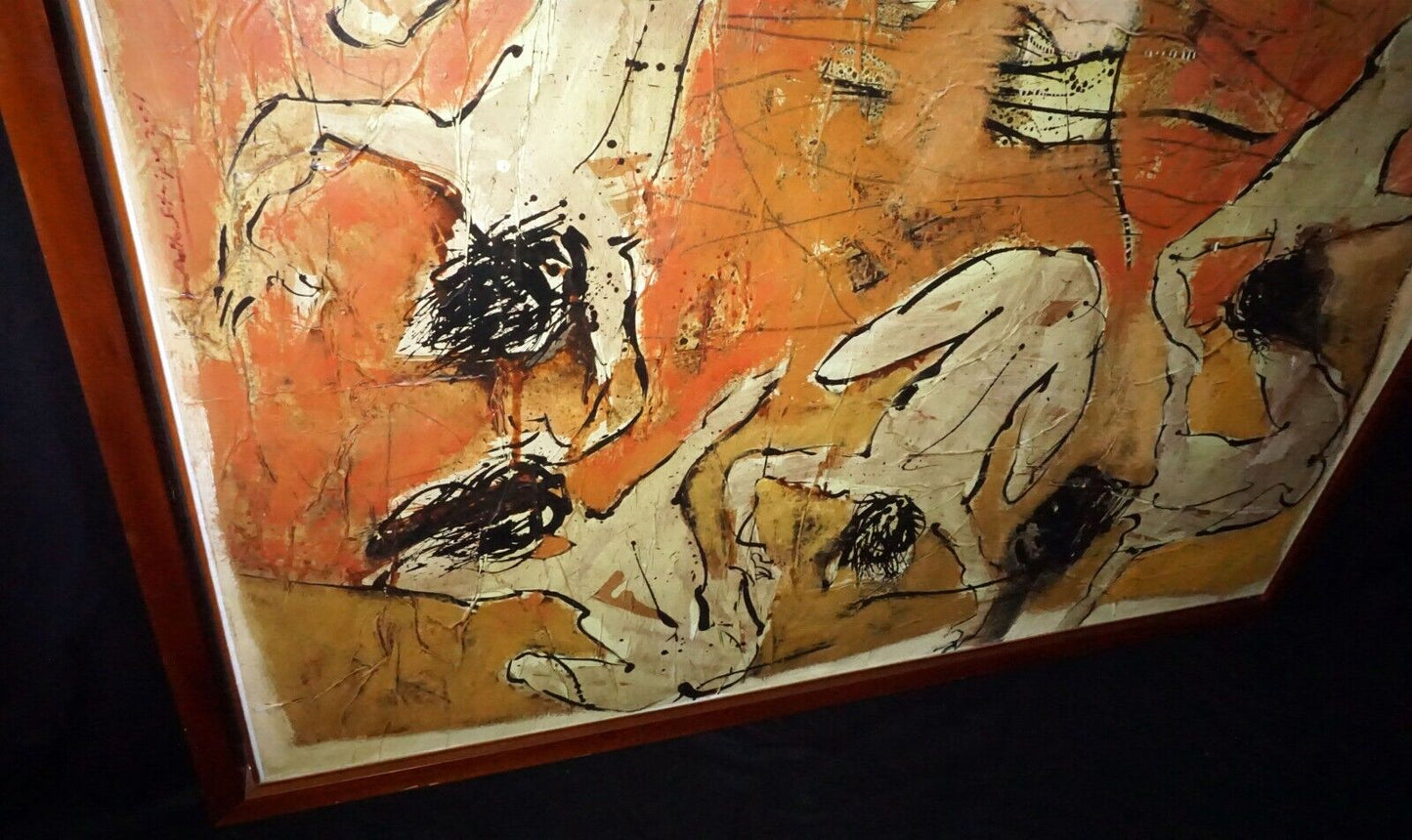 2001 Indonesian Mixed Media Painting "Circle of Life" by Putu Sutawijaya (CuM)