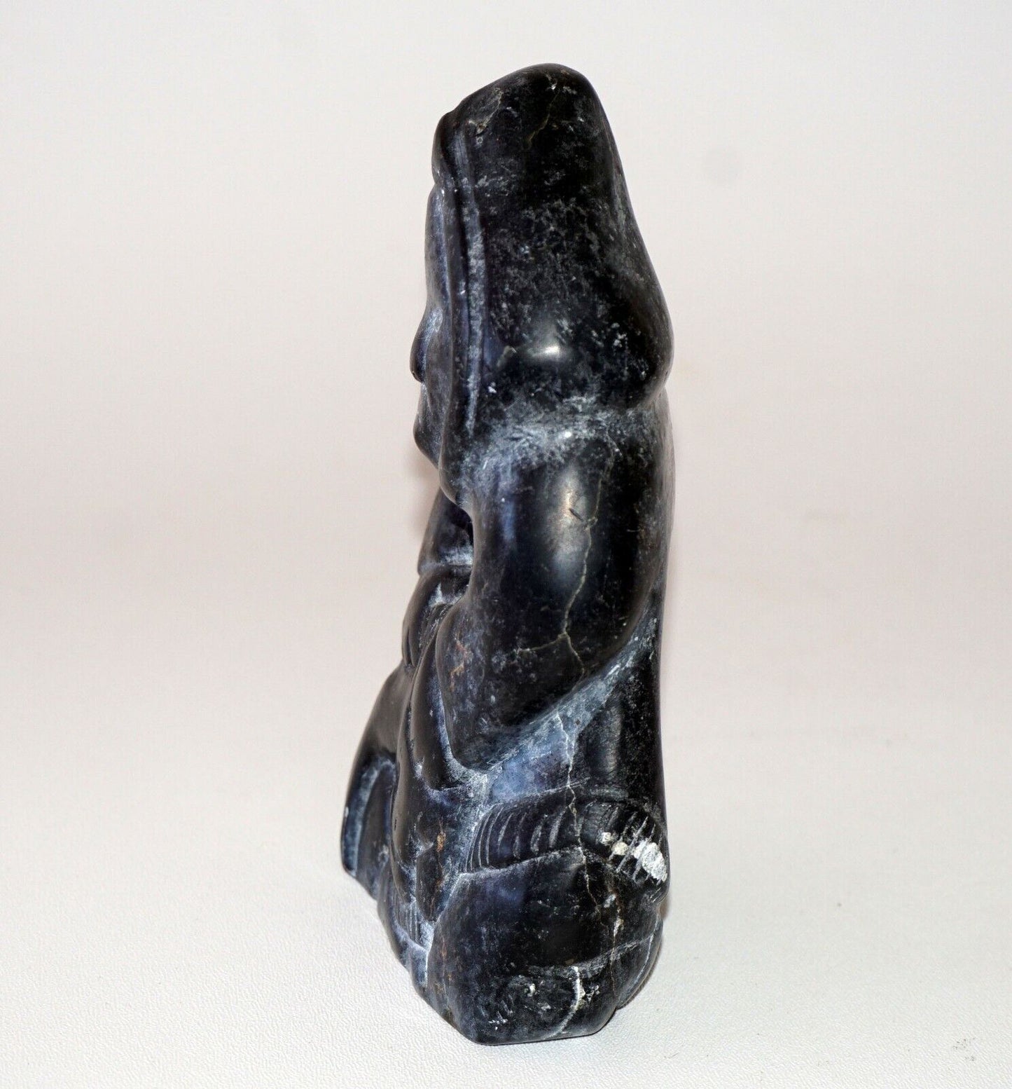 1970s Inuit Eskimo Large Stone Carved Hunter Simeonie Weetaluktuk (b.1921) (Kor)