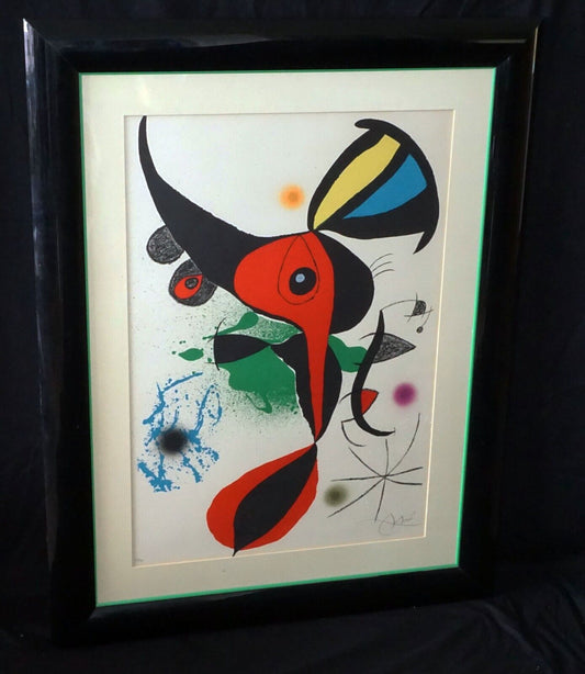 1973 Spanish Color Lithograph Print 22/75 "Oda a Joan Miró" by Joan Miro (YoC)