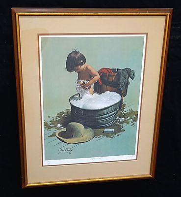 1970s N.W. Framed Print 59/475 "Bubba's Bubbles" by Jim Daly (Yeh)