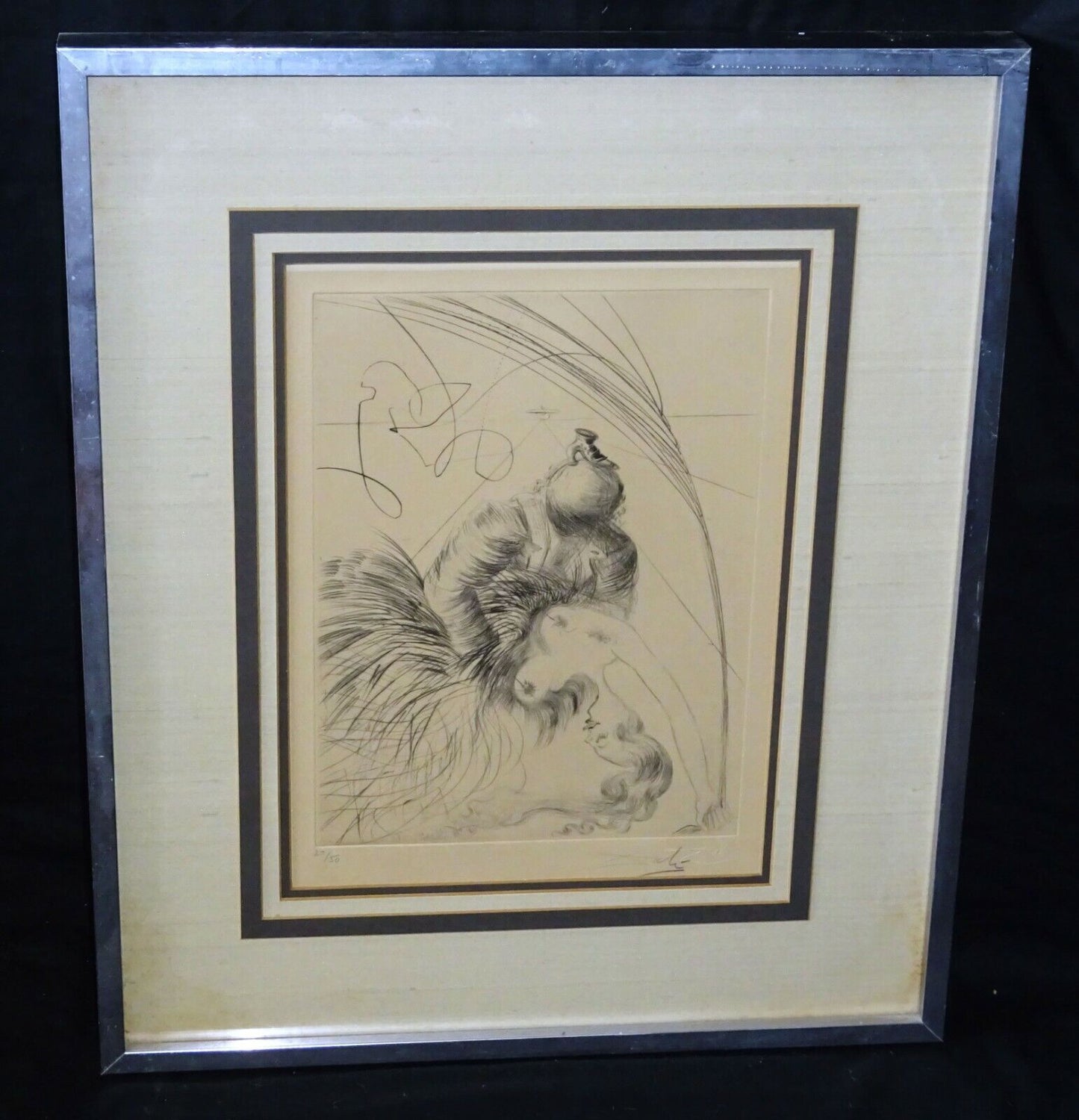 1969 Spanish Etching Print 20/50 Femme a la Chaussure by Salvador Dali (CuM)