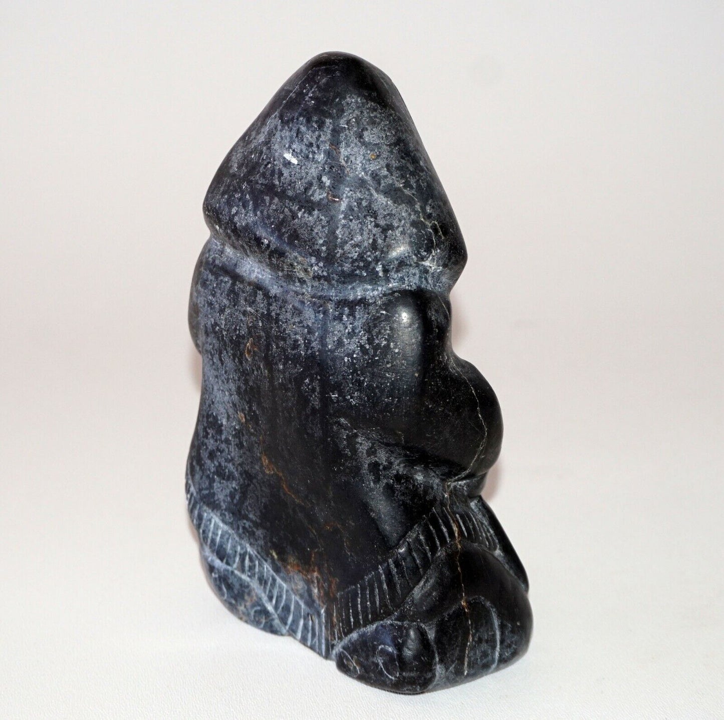 1970s Inuit Eskimo Large Stone Carved Hunter Simeonie Weetaluktuk (b.1921) (Kor)