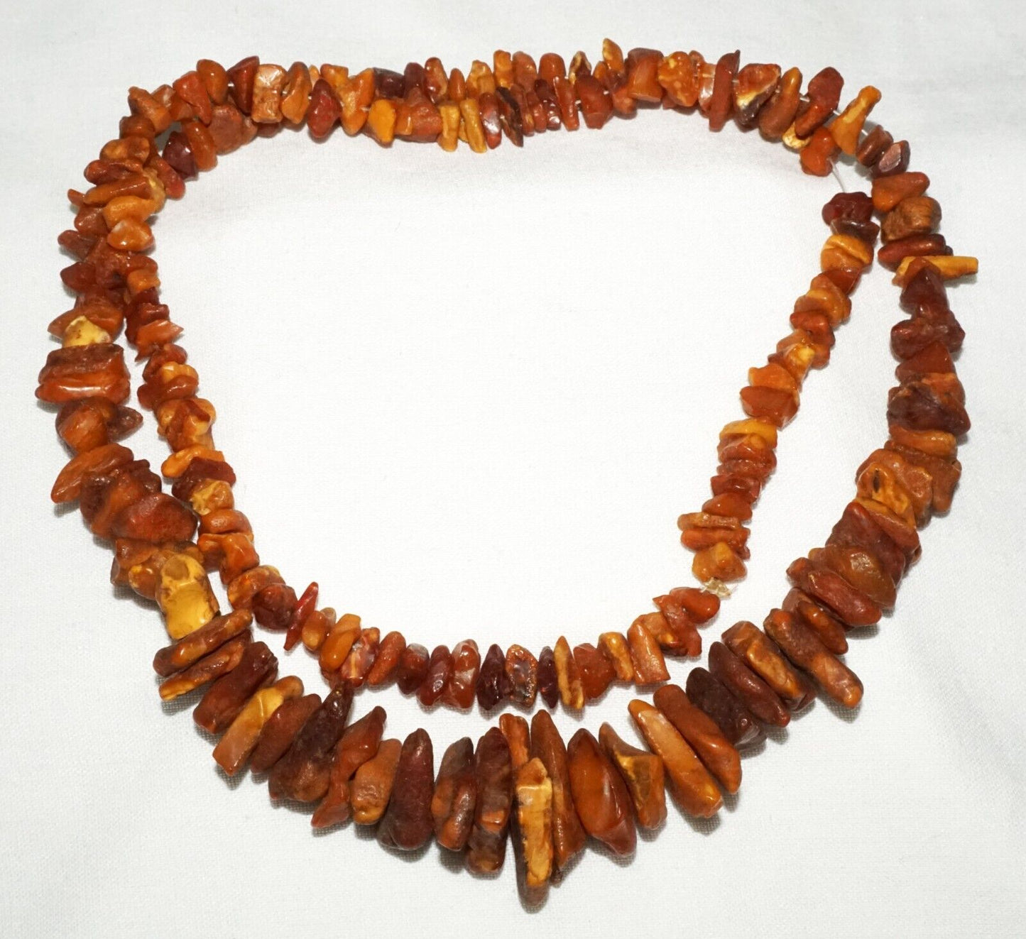 Vintage European Amber Chunk Graduated Bead Necklace (ShI)