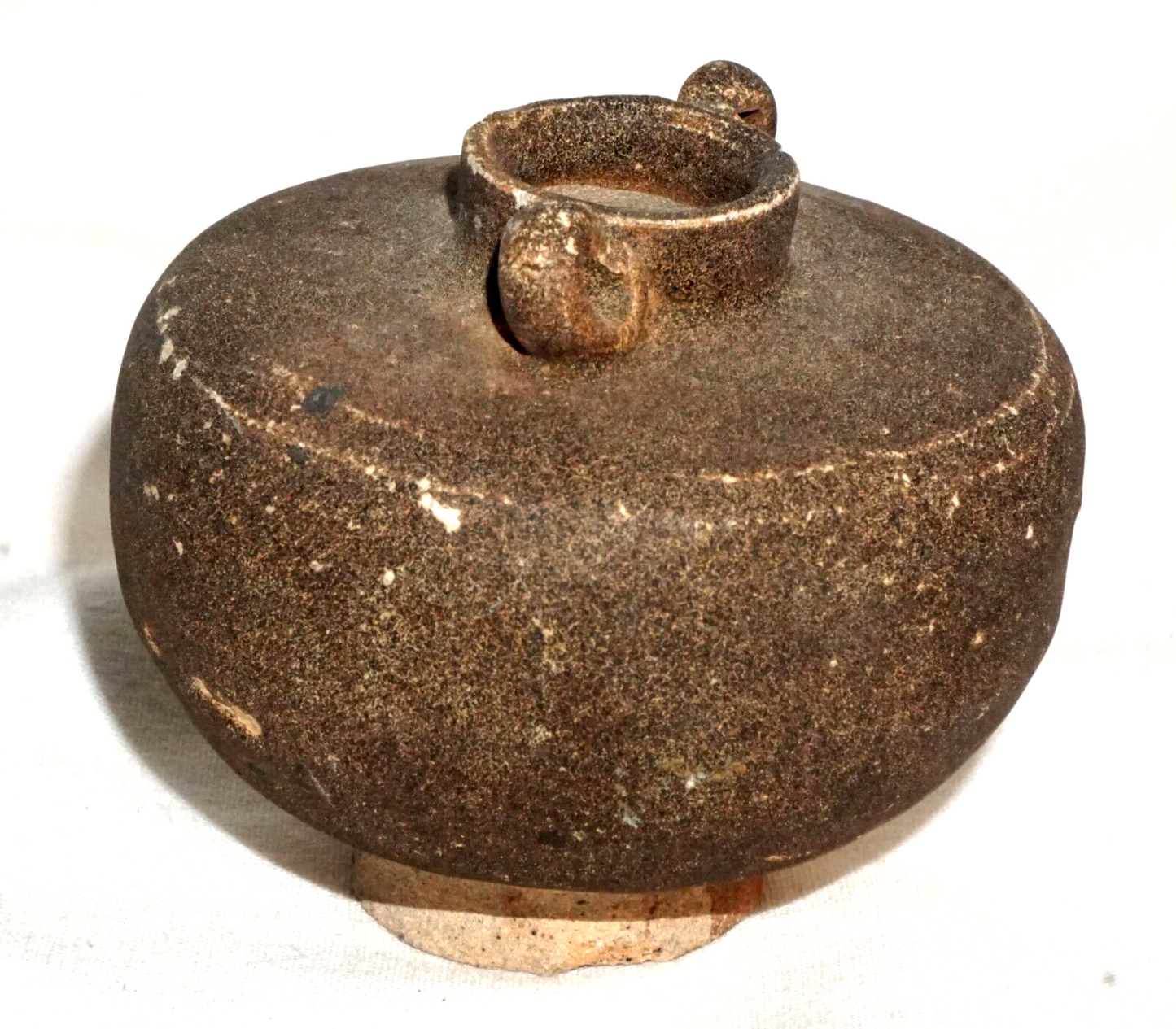 15C Thailand Sukhothai Sawankhalok Brown Glaze Jarlet w. Scroll Handles (JSt)31