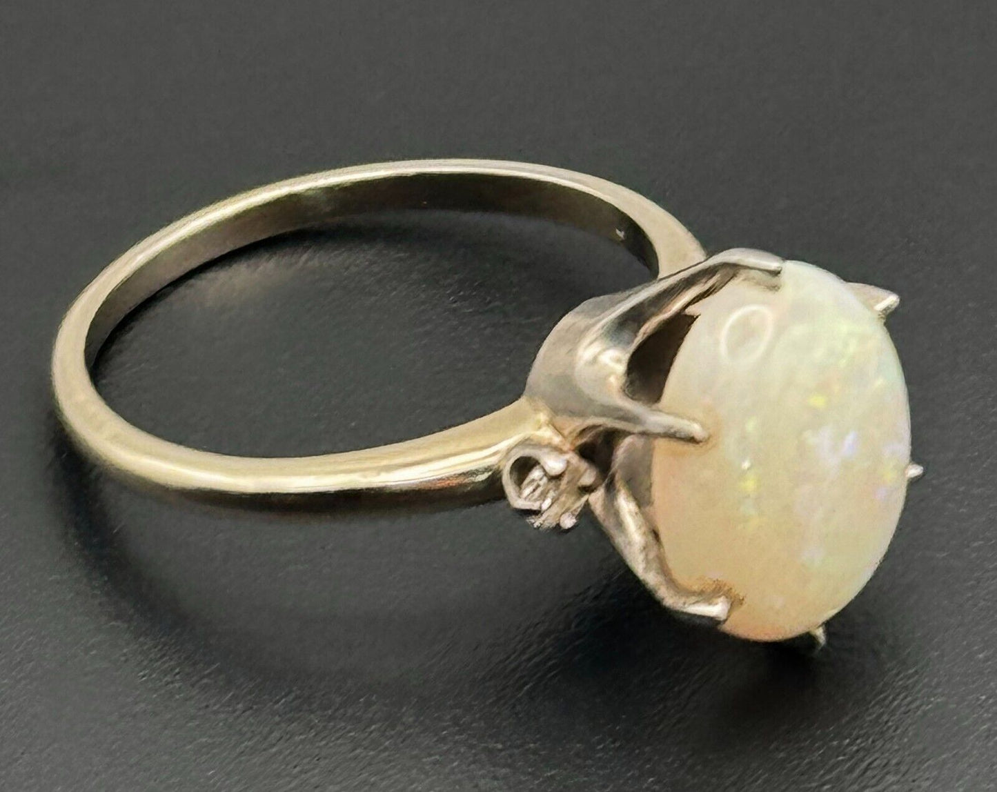 Vintage 14k Champagne Gold Ring w Opal Cabochon Sz.8.25 (NeW)