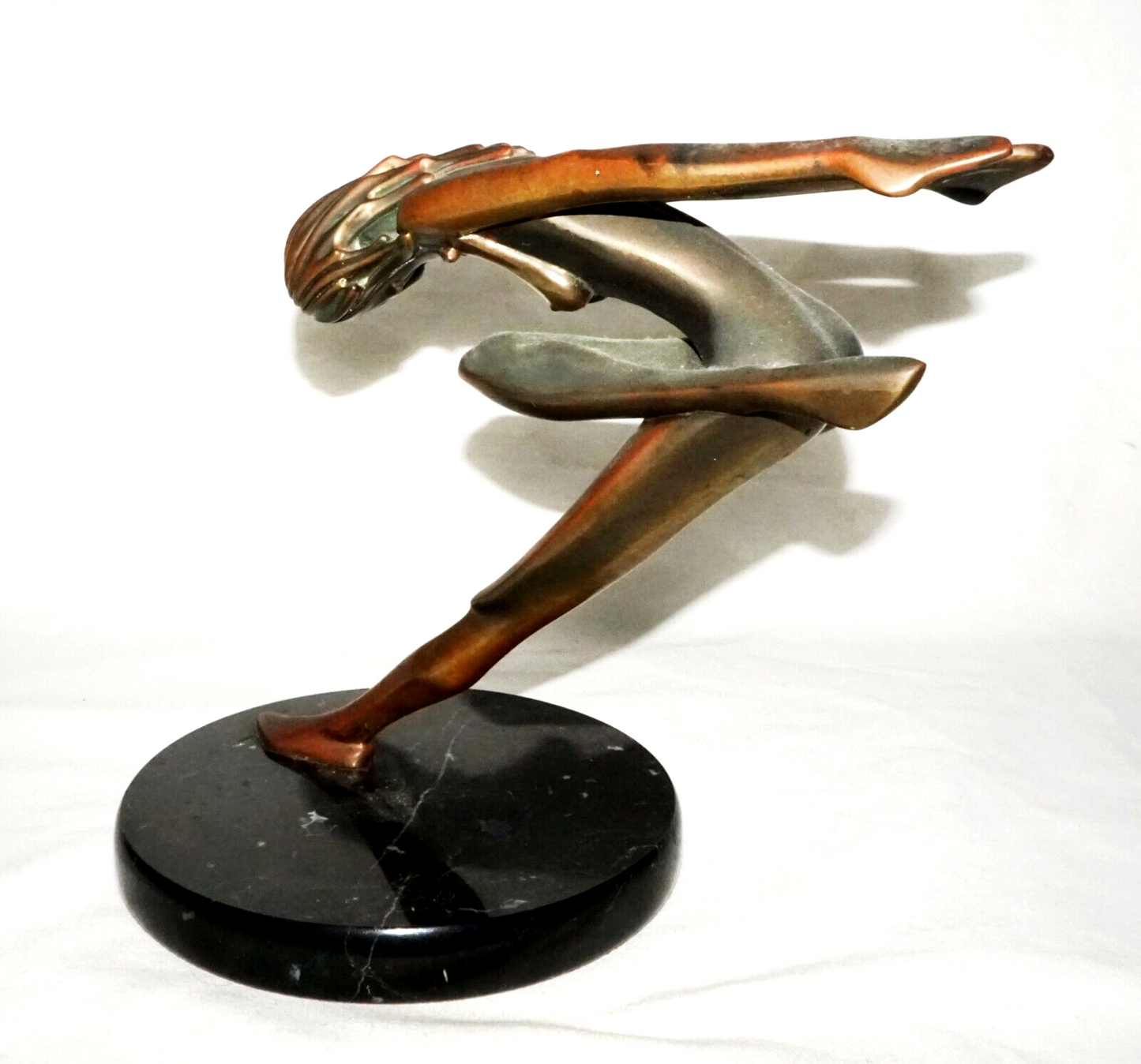 Vintage US Bronze Sculpture 51/100 Nude Dancer by Tom Bennett (b.1928) (InS)