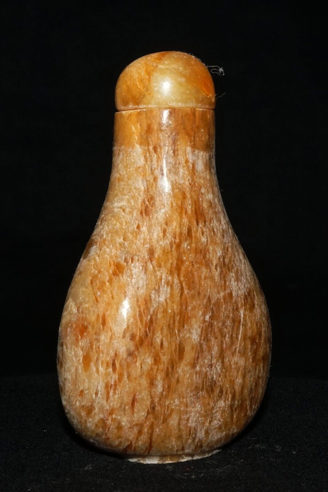 Vintage Chinese Yellow & Brown Mottled Jade Carved Snuff Bottle (LeS) G17