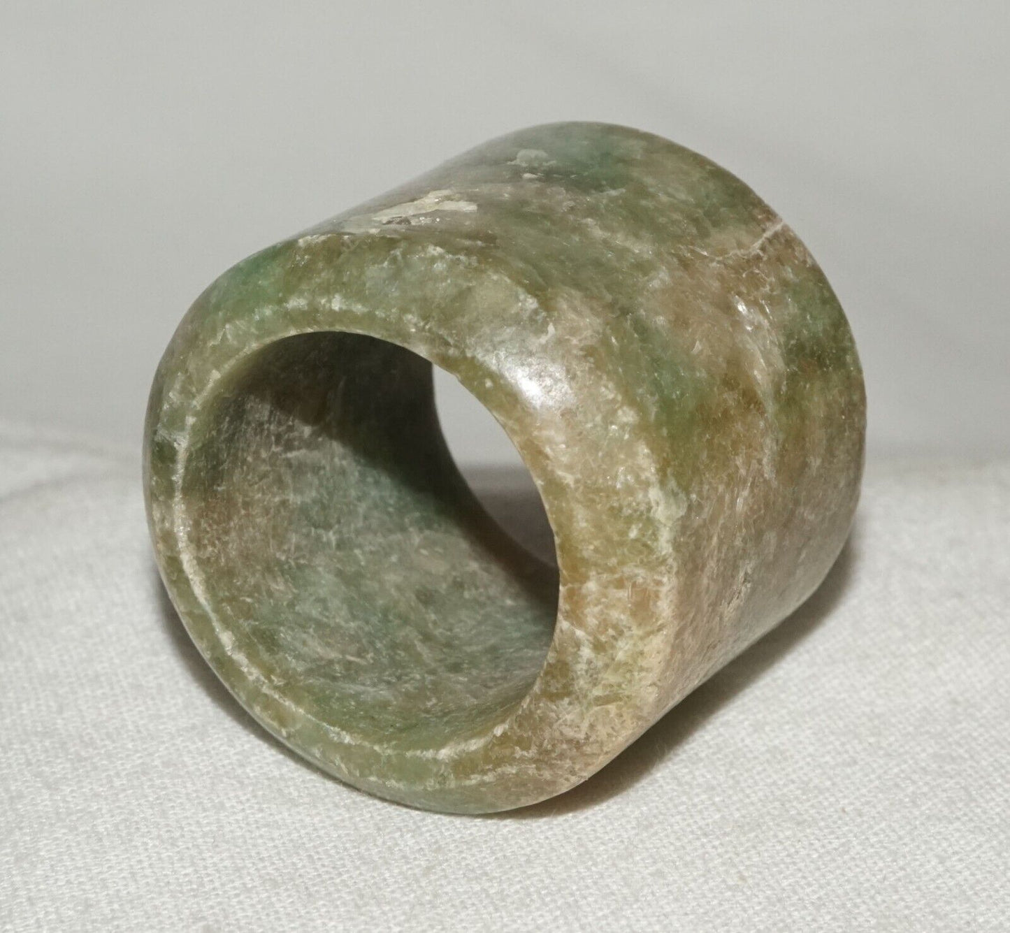 Antique Chinese Well Worn Jadeite Jade Archers Ring Sz. 10.25 (Les)L21