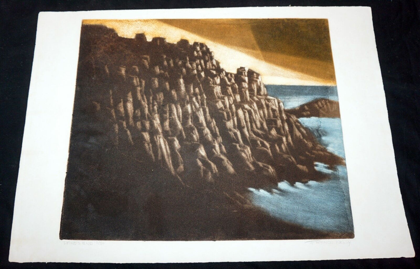 1960s California Litho Print 10/50 "Land's End" by Francis Robert Jr Kelly (Mod)