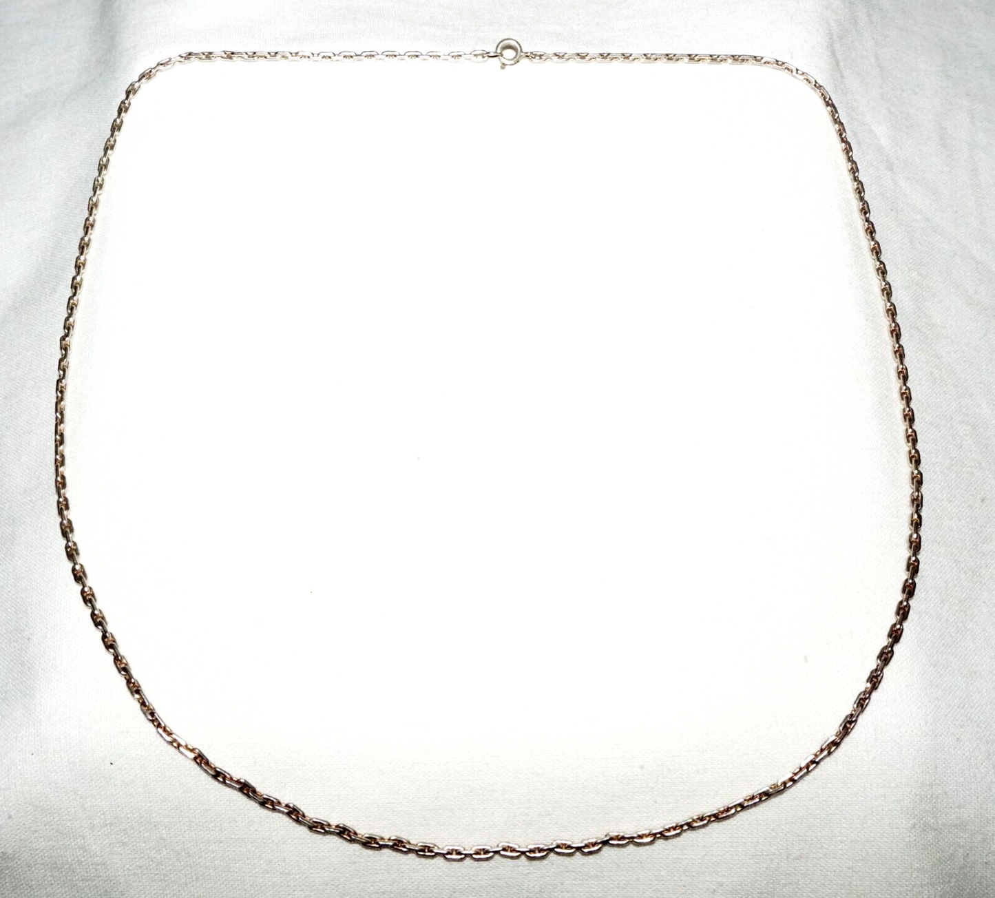 Vintage Silver Oval Mini Link Chain Necklace 20" (PiC)