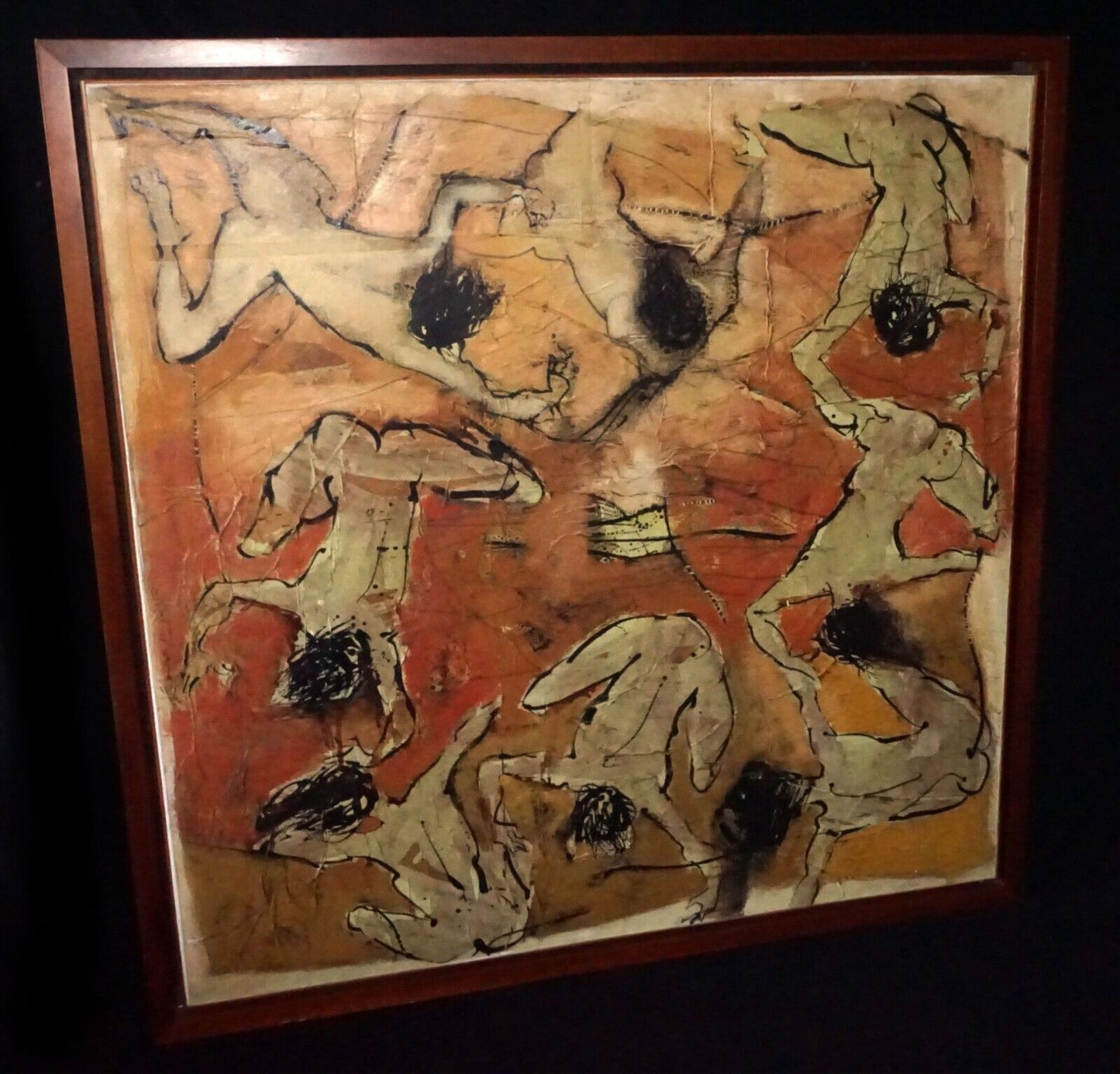 2001 Indonesian Mixed Media Painting "Circle of Life" by Putu Sutawijaya (CuM)