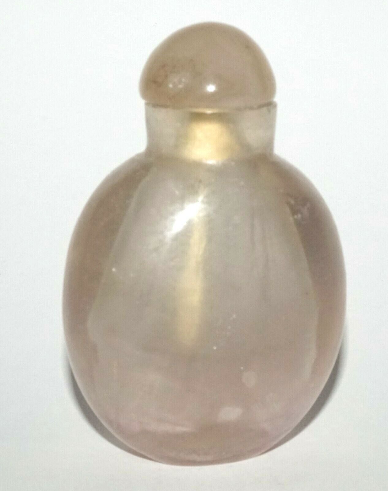 Vintage Chinese Clear Purplish Fluorite Snuff Bottle Plain Motif (LeS) G4