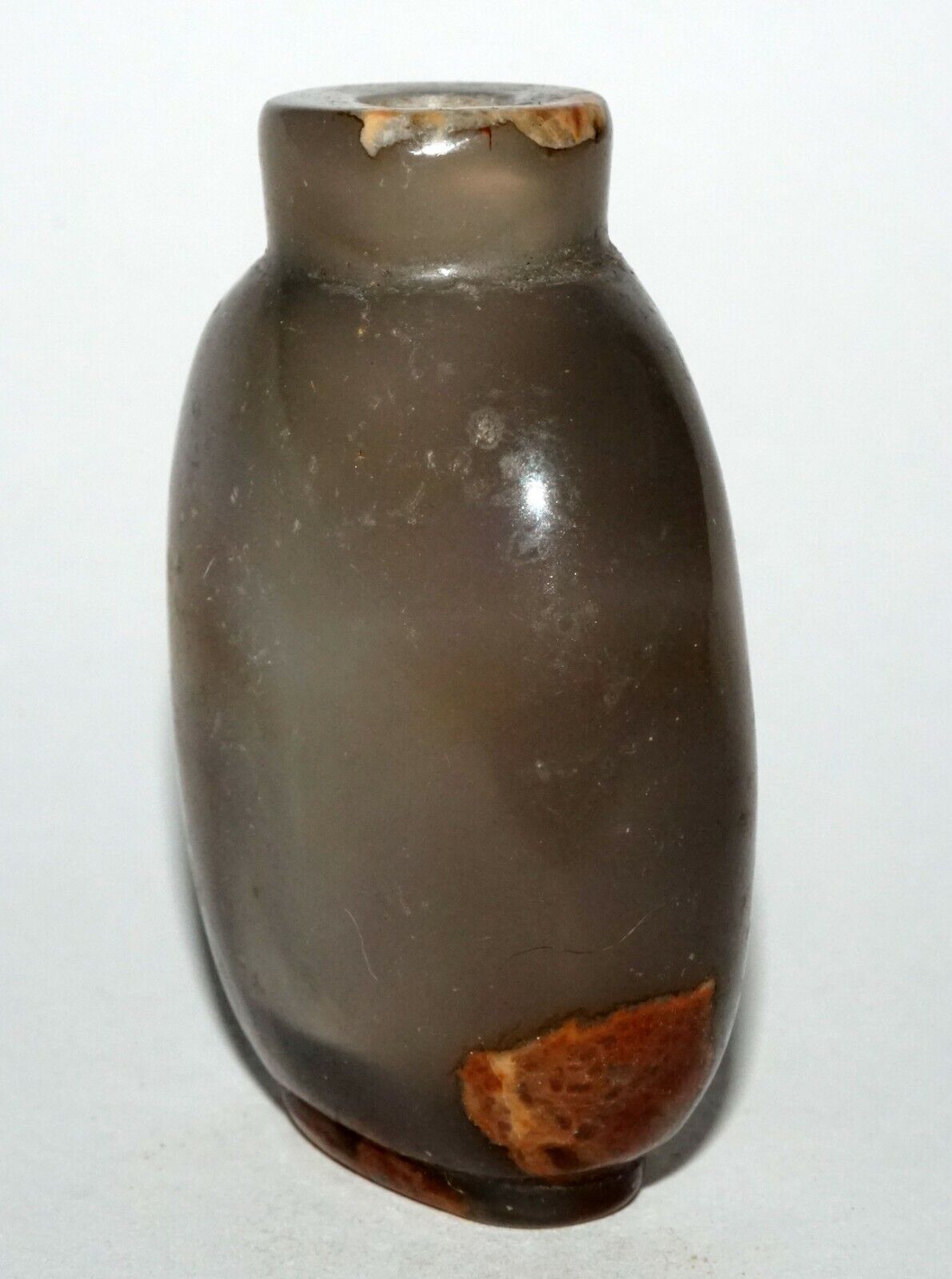 Vintage Chinese Semi Translucent Included Agate Snuff Bottle - no top (LeS) G4