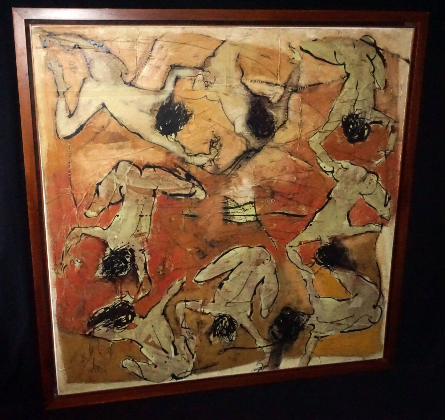 2001 Indonesian Mixed Media Painting "Circle of Life" by Putu Sutawijaya (CuM)