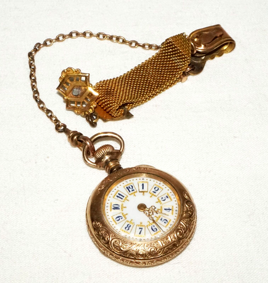 1900 US Gold Plated Ladies Pocket Watch by New England Watch Co. (LeD)