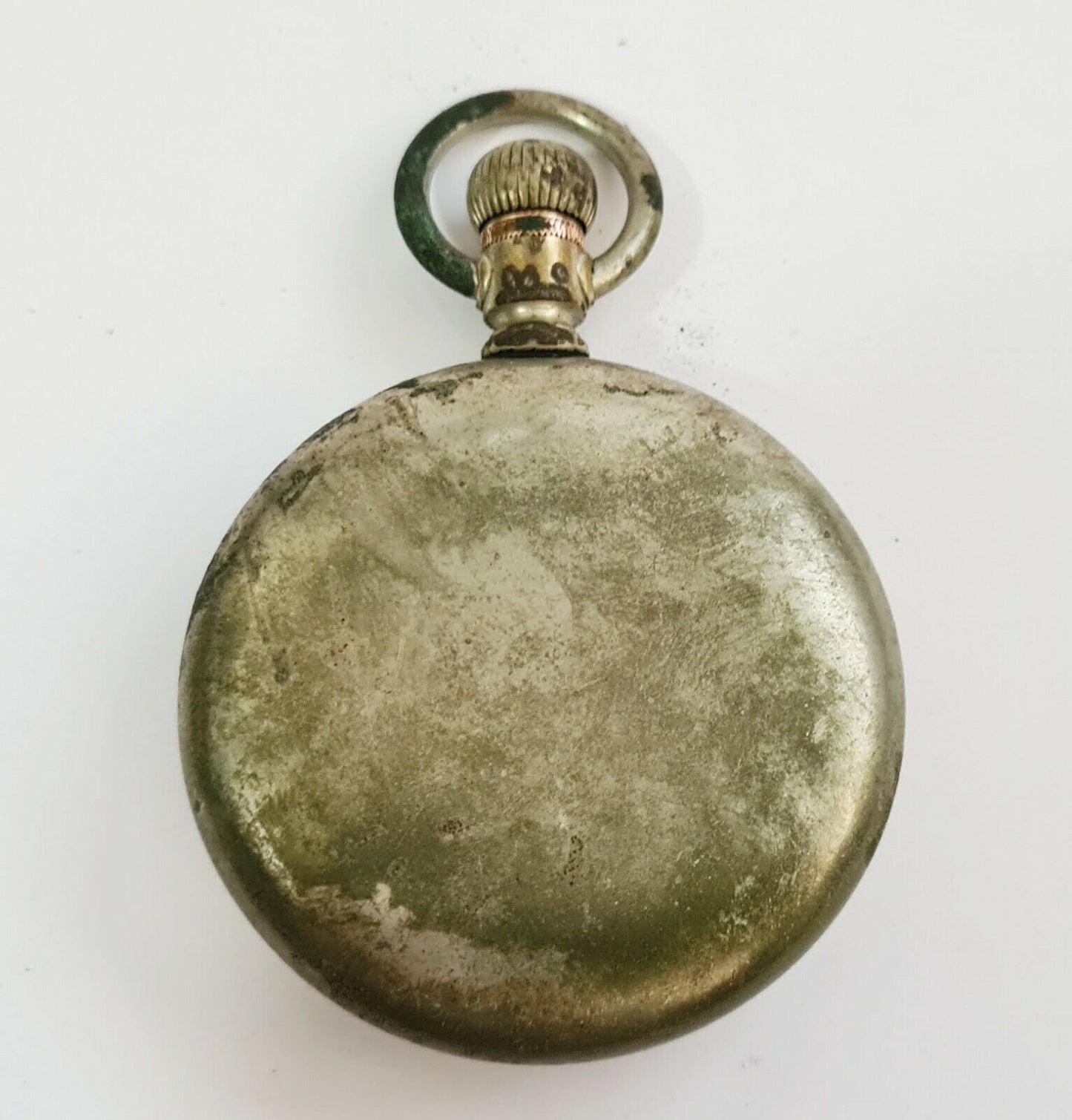 1911 US Silver Plated Open Face Hinged Back Mens Pocket Watch by Elgin (AHB)