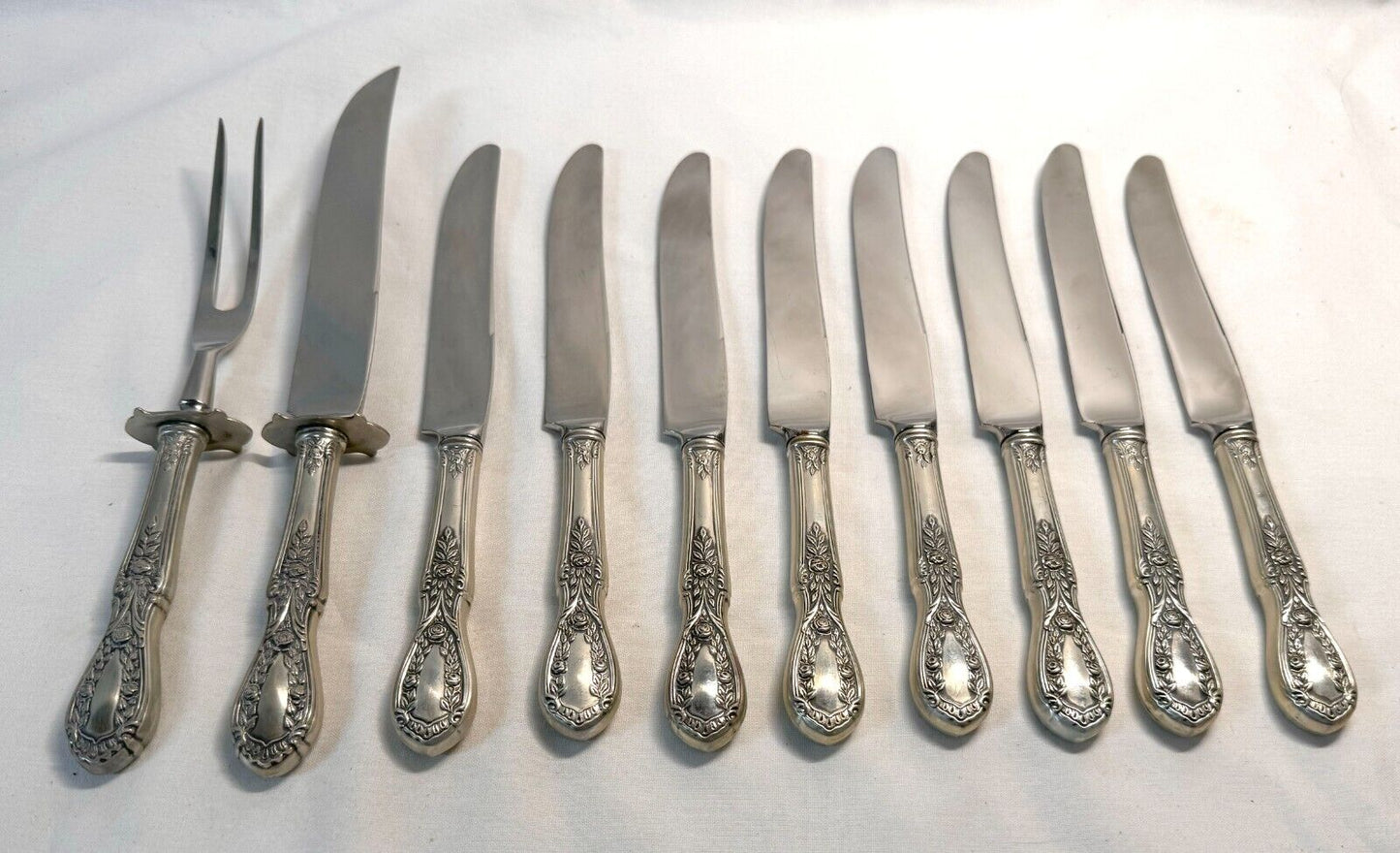 10Pc Sterling Silver Flatware Mixed Lot American Beauty Pat. by Manchester (ChB)