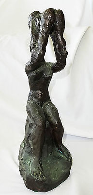 1960's CALIFORNIA BRONZE SCULPTURE "MOTHER & CHILD" by MARY MEDDA 4/50
