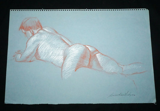 Hawaii Pencil & Color Wash Drawing Painting Male Nude by Snowden Hodges (Sho)#6