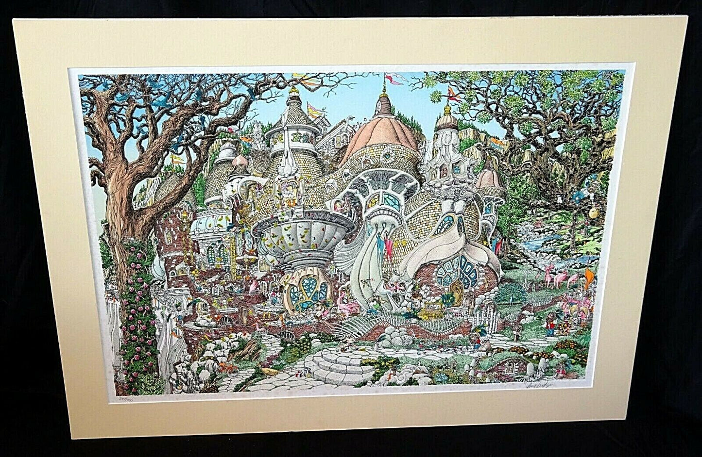 1990s US Serigraph Print 266/395 Whimsical Building by David Badger (ScD)