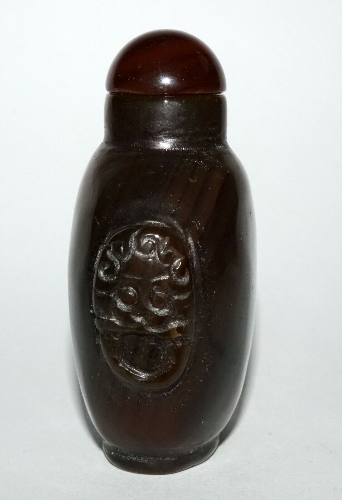 Vintage Chinese Dark Red Agate Snuff Bottle w. Matching Stopper (LeS) G4