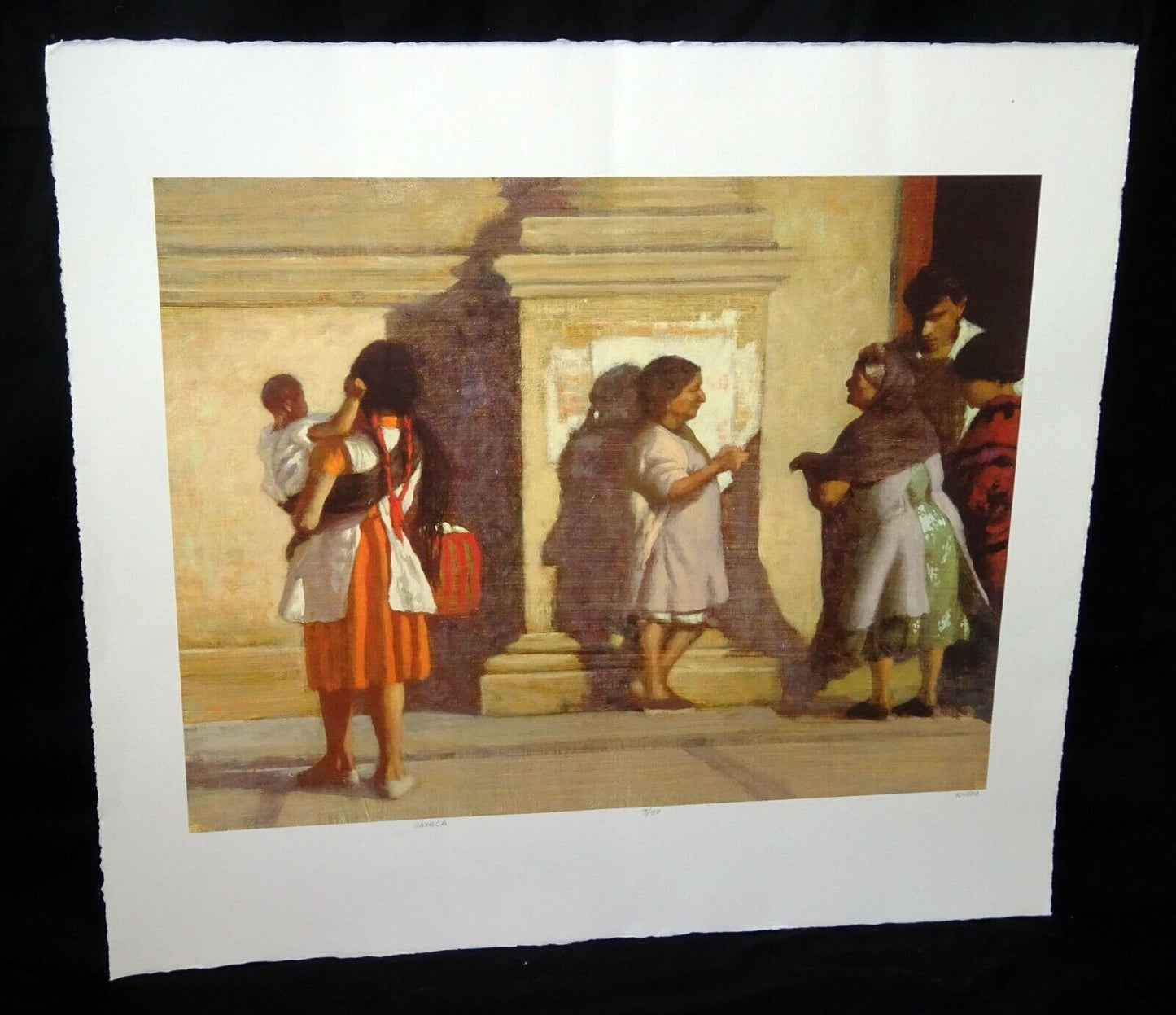 Vintage US Print 7/40 Street Scene "Oaxaca" by Elias Rivera (1937-2019)(DoC)