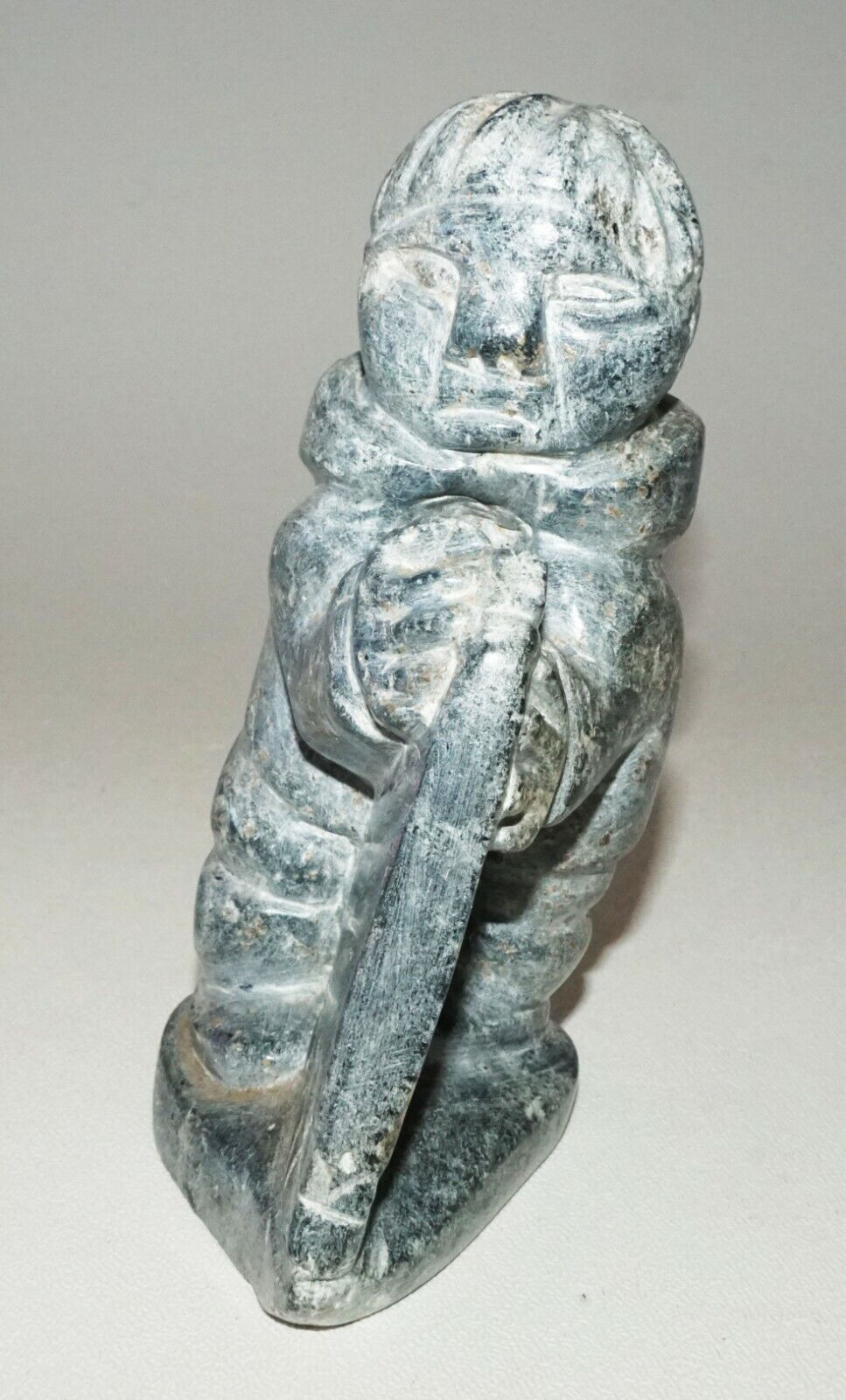 1980 Inuit Eskimo Sugluk Tribe Stone Carved Child by Lally Ohaituk (CLB)