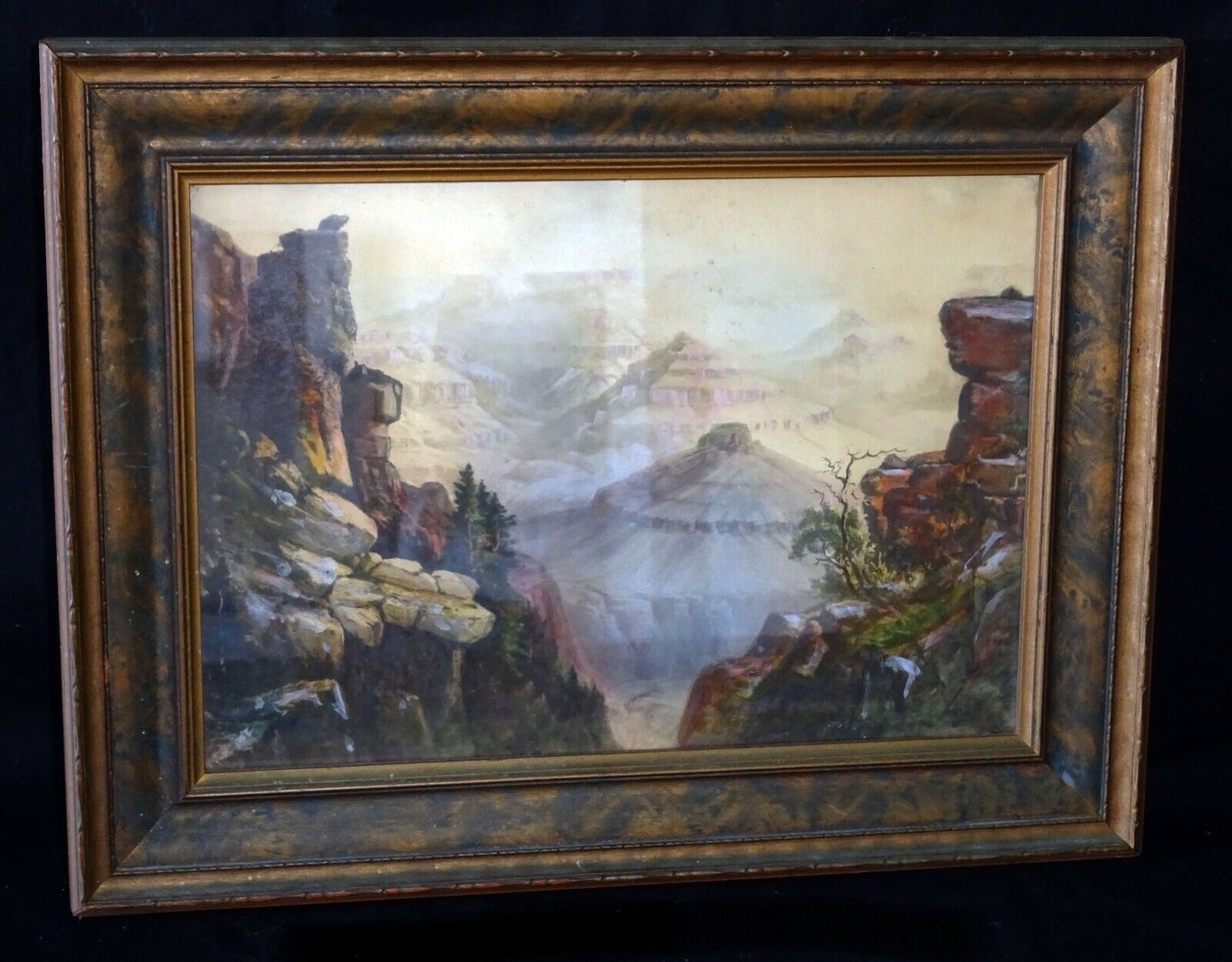 1924 California Gouache Painting on Paper "Grand Canyon" by J.M. (HeN)