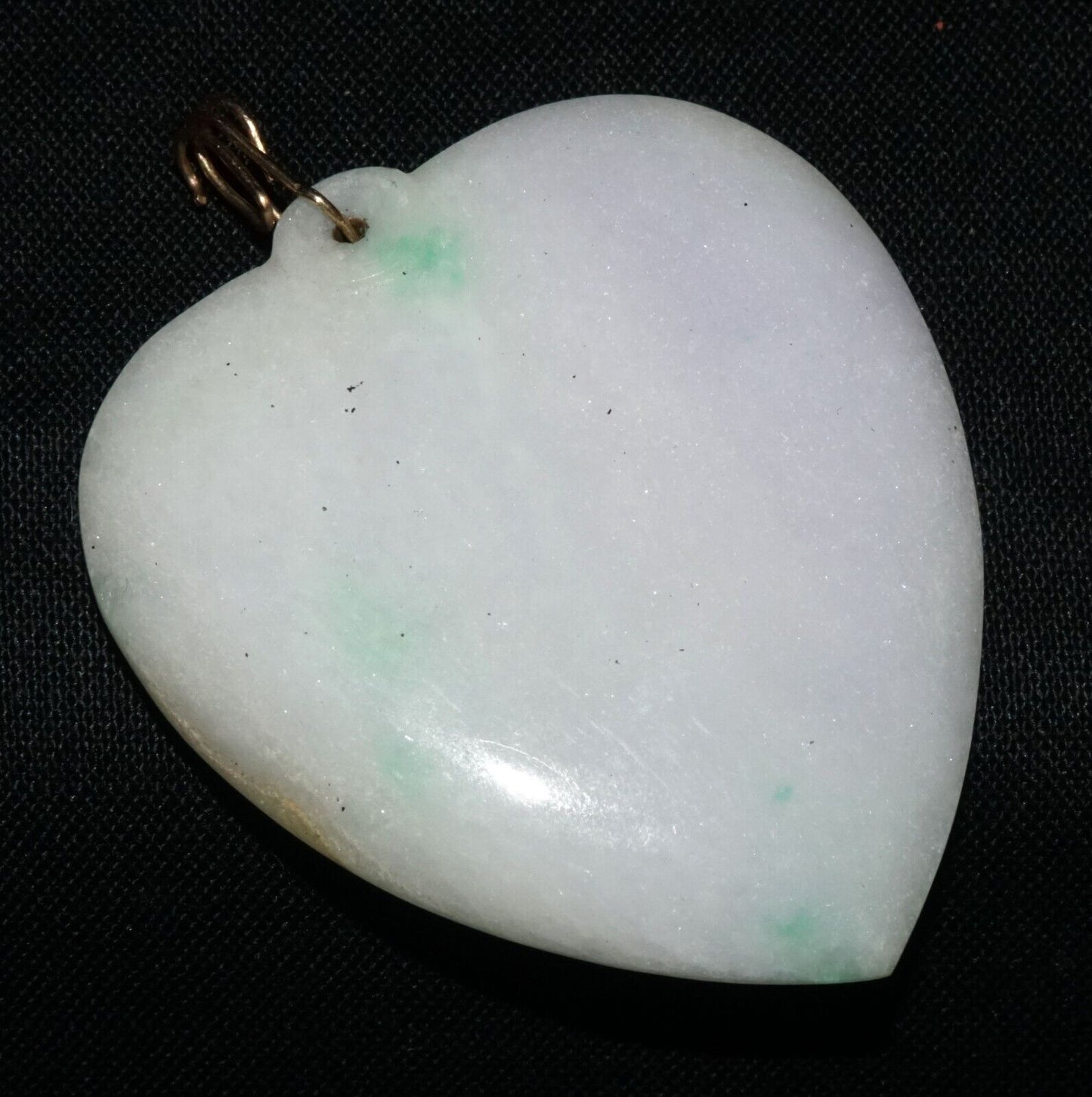 Vintage Chinese White Green Lavender Jadeite Jade Heart Motif Pendant (LeS) G8