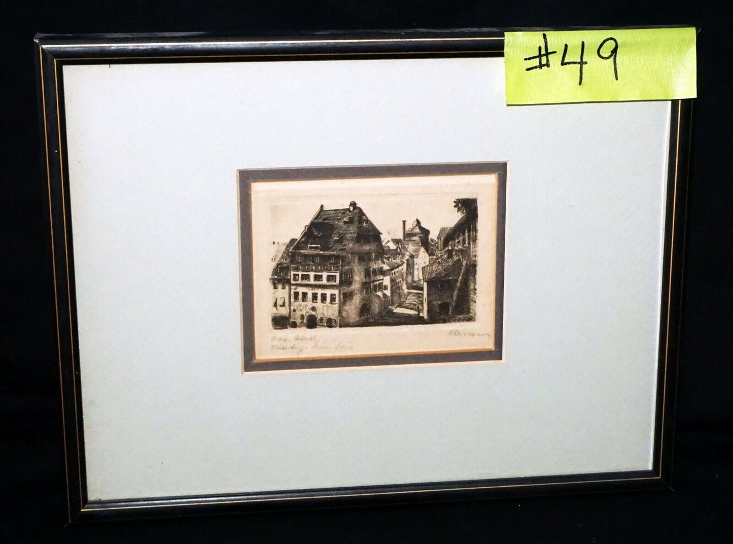 Vintage German Etching Print Albrecht Dürer Haus in Nürnberg by Hansen (***)