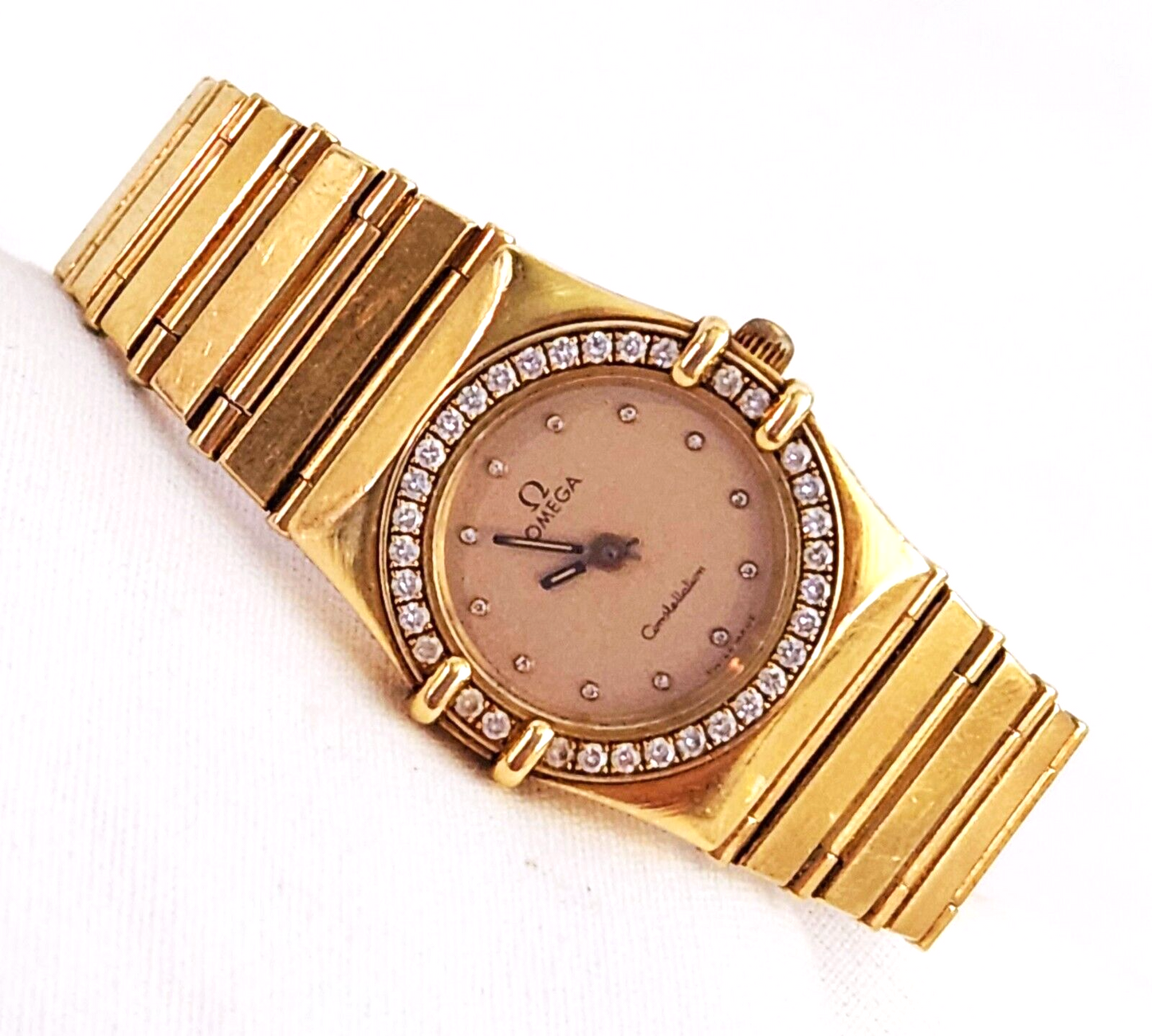 Vintage 18k Yellow Gold Constellation Diamond Wristwatch by Omega (LeD)