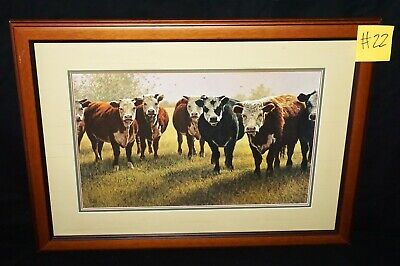 '93 Colorado Koa Framed Print 121/950 "Pasture Patrol" by Lee Cable (b1943)(***)