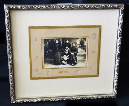 1900 Chinese Framed B&W Photo "Three Young Man" by unknown maker (Mil)