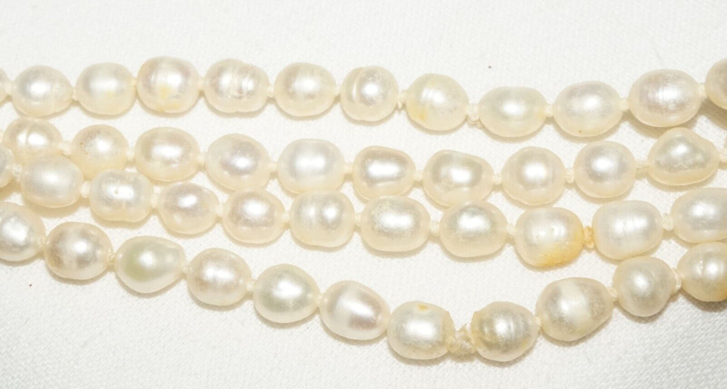 Vintage Baroque Pearl Necklace 62" no Clasp (FeD)#2