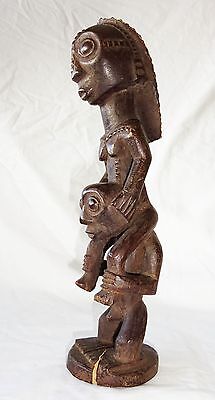 20CT African Zaire Tribal Twin Ancestral Figure Sculpture Carving (Eic)