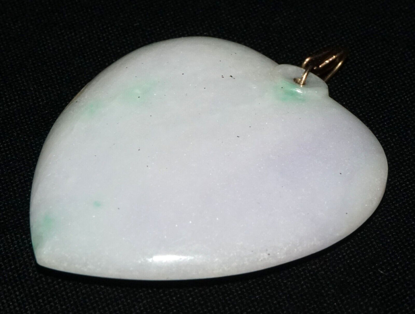 Vintage Chinese White Green Lavender Jadeite Jade Heart Motif Pendant (LeS) G8