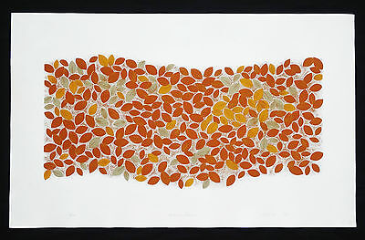 1981 HAWAII ABSTRACT PRINT 19/300 "AUTUMN LEAVES" by SATORU ABE (***)