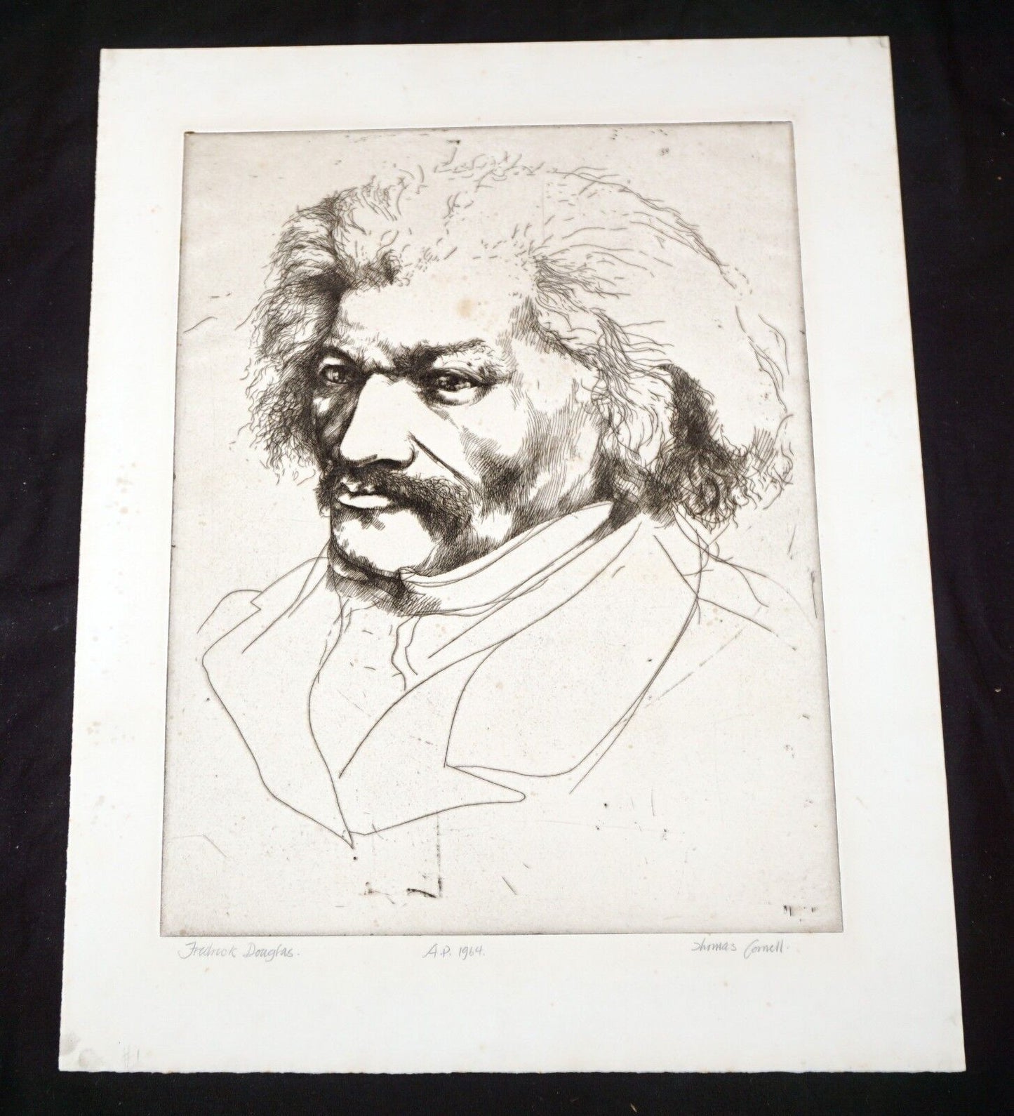 1964 California Print "Frederick Douglass" by Thomas Cornell (1937-2012)(Mod)