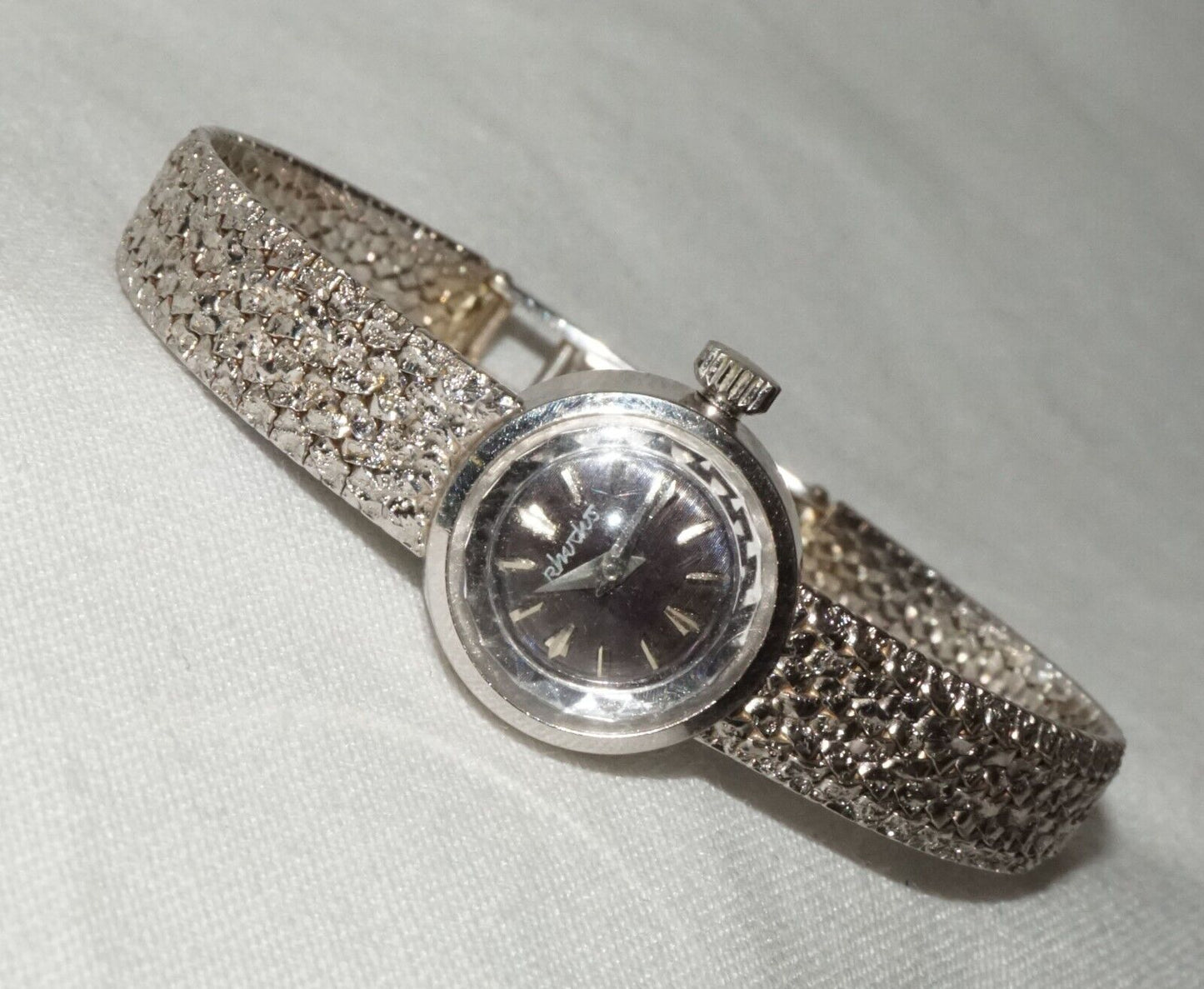 Vintage Swiss 14k White Gold Ladies Wristwatch w. Rika Movement by Rhodus (YRa)