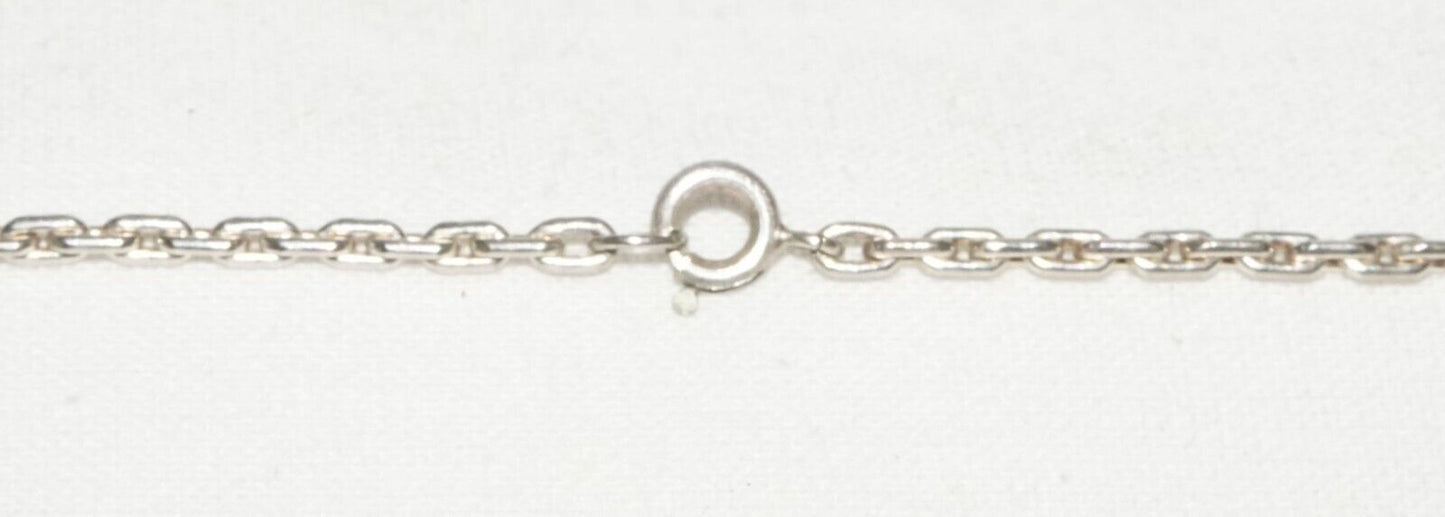 Vintage Silver Oval Mini Link Chain Necklace 20" (PiC)