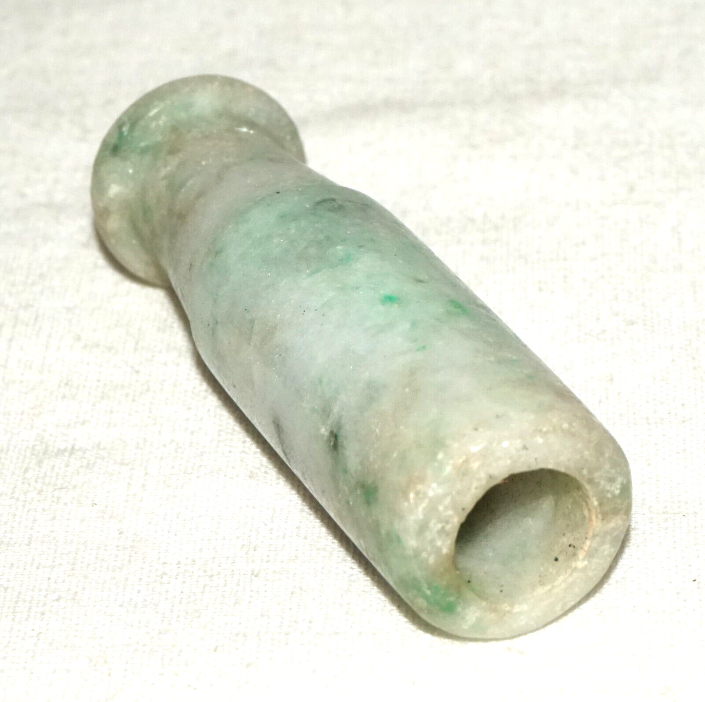 Vintage Chinese Jadeite Jade Carved Cigarette Holder Pendant (LeS)L24