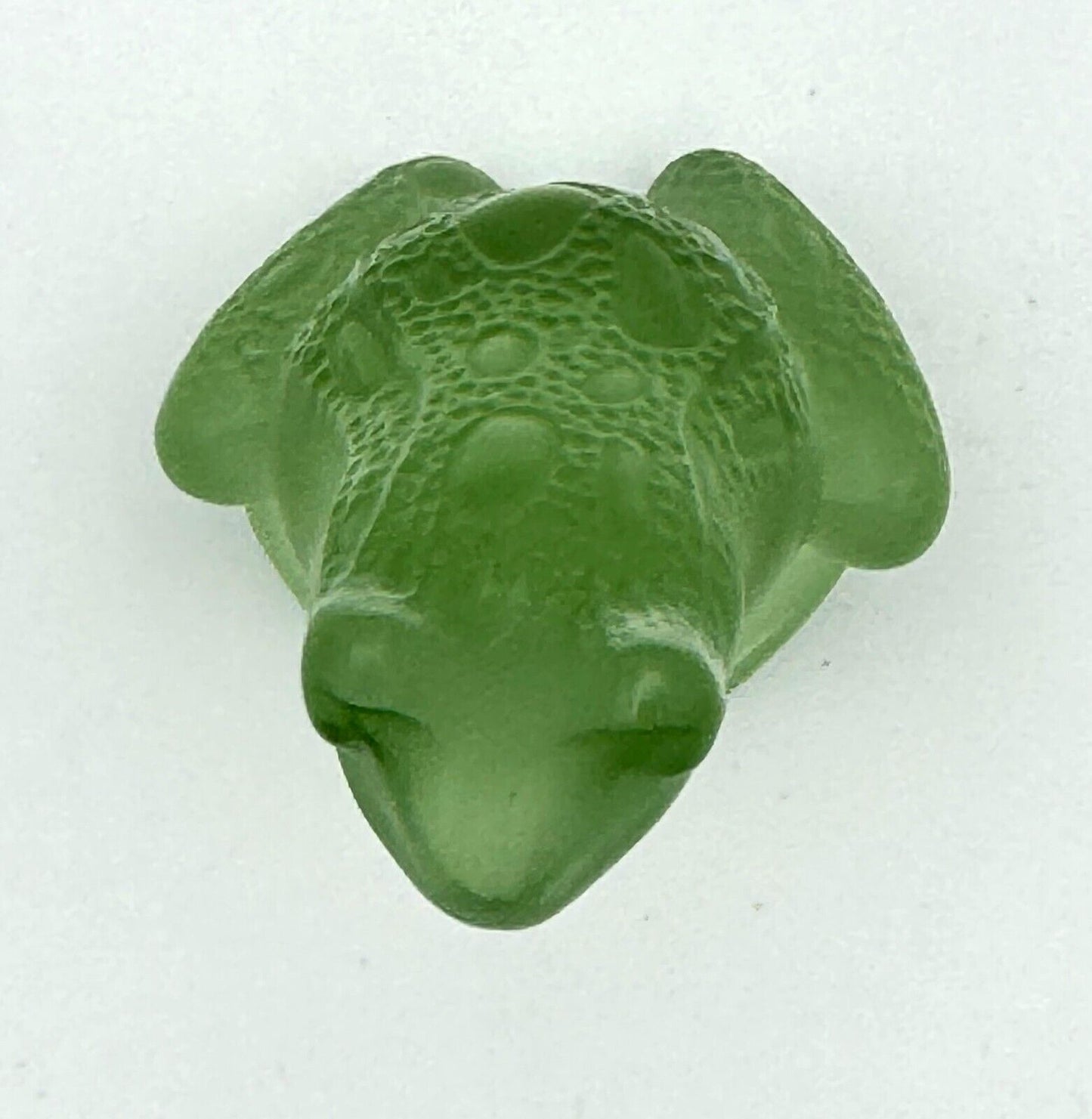 Vintage French Crystal Lalique Lime Green "Rainette Frog" Figurine 2" (InS)