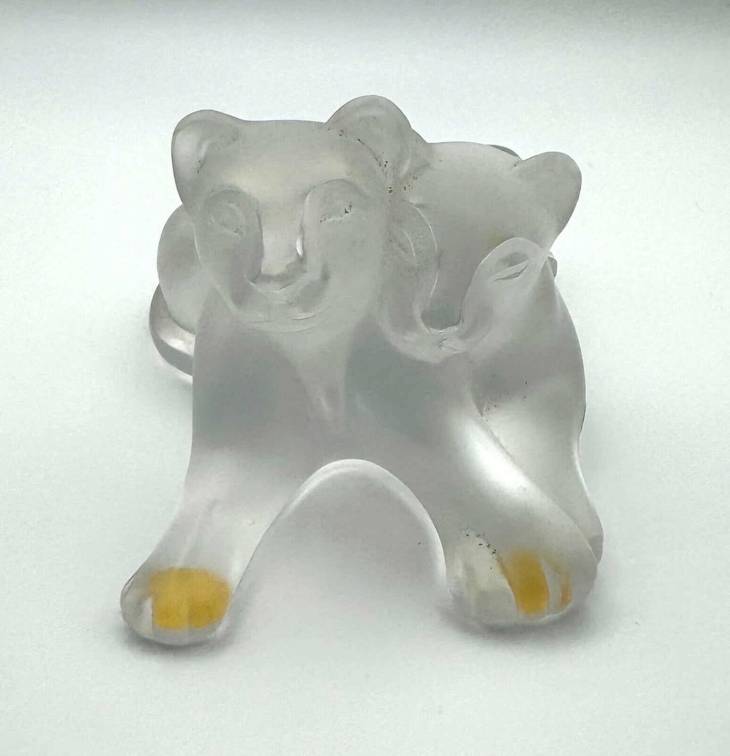 Vintage French Lalique Crystal Tambwee Lion Cubs Figurine Signed (TuC)